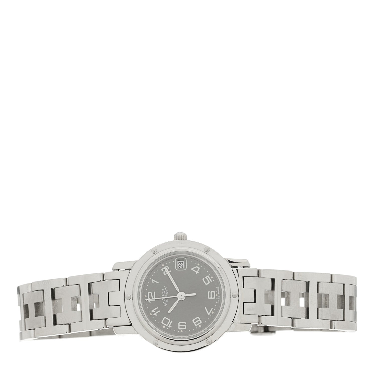 Hermes Stainless Steel 24mm Clipper Quartz Watch Grey 2 of 4