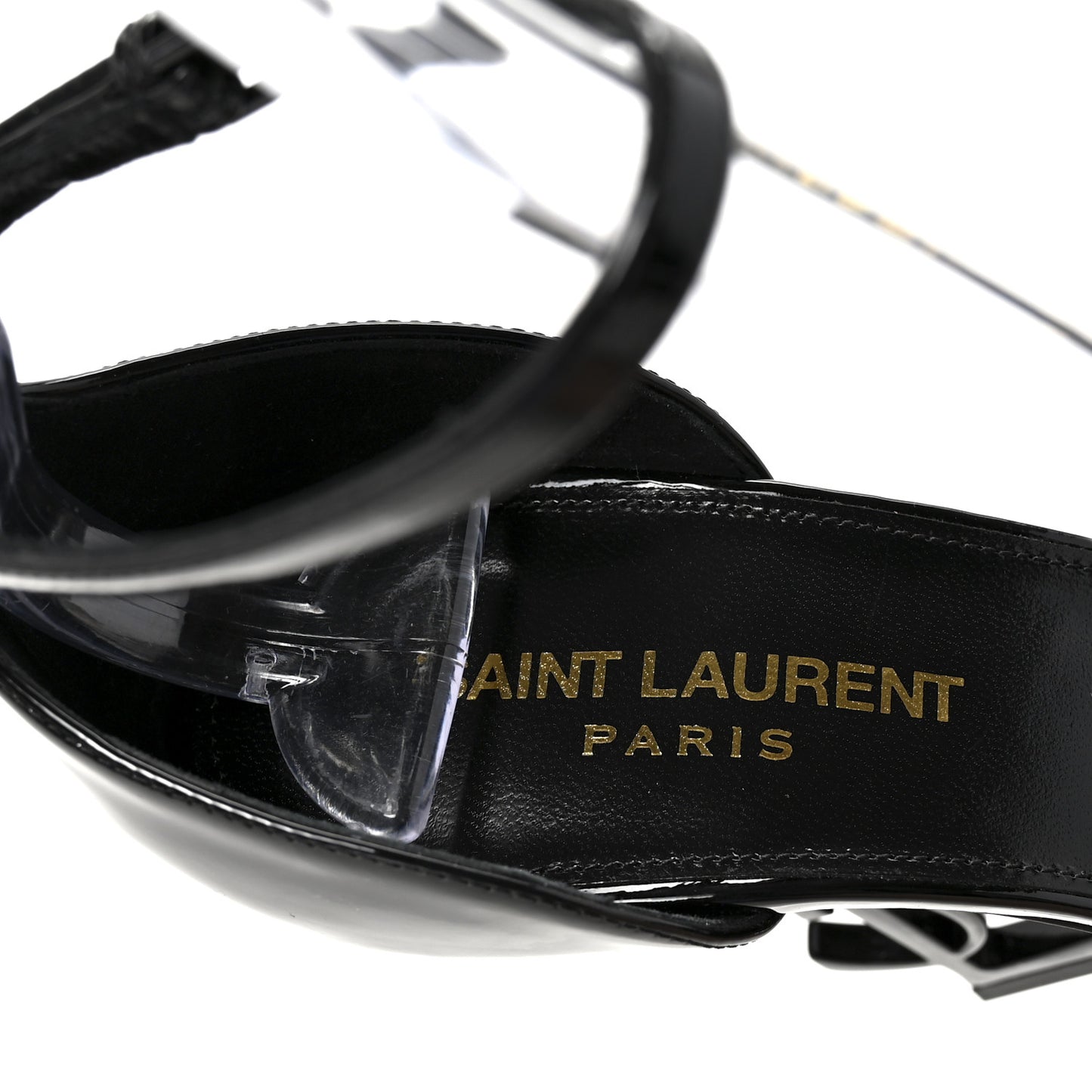 Patent Calfskin Opyum 110 Sandals 36.5 Black