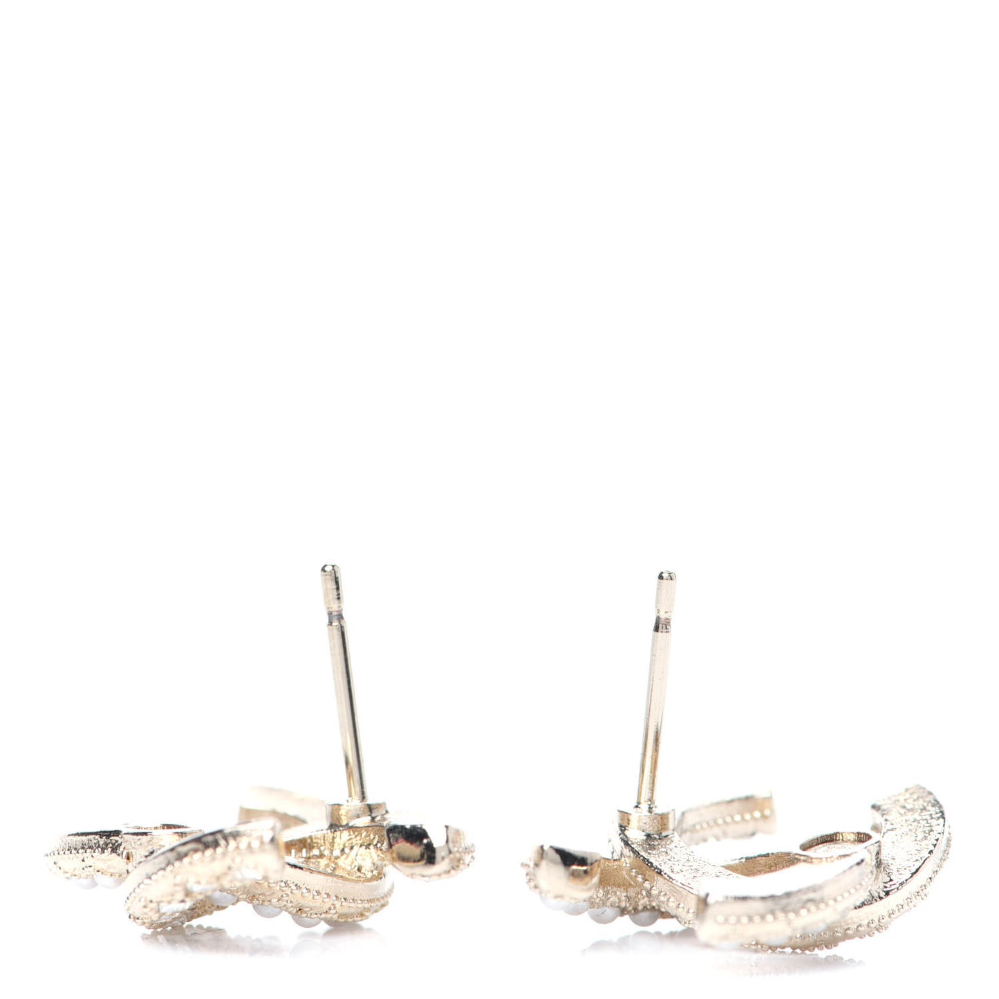 Crystal Pearl CC Earrings Gold