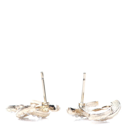 Chanel Crystal Pearl CC Earrings Gold 4 of 6