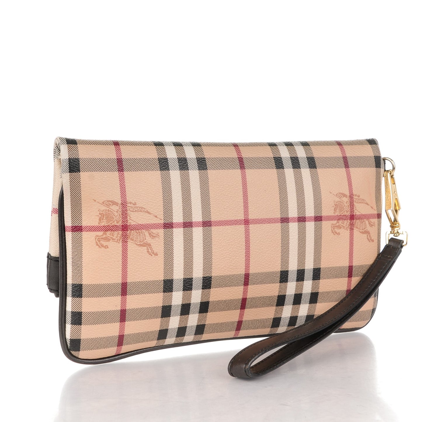 Haymarket Check Adeline Foldover Clutch Brown