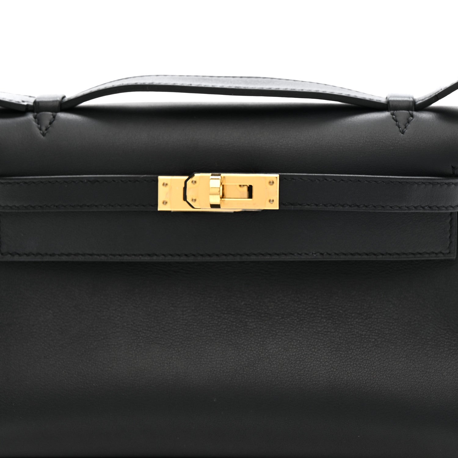 Hermes Swift Kelly Pochette Clutch Black 8 of 11