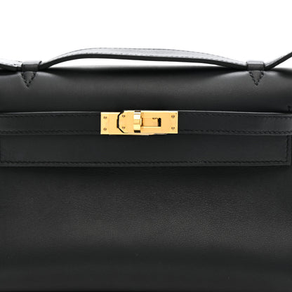 Hermes Swift Kelly Pochette Clutch Black 8 of 11