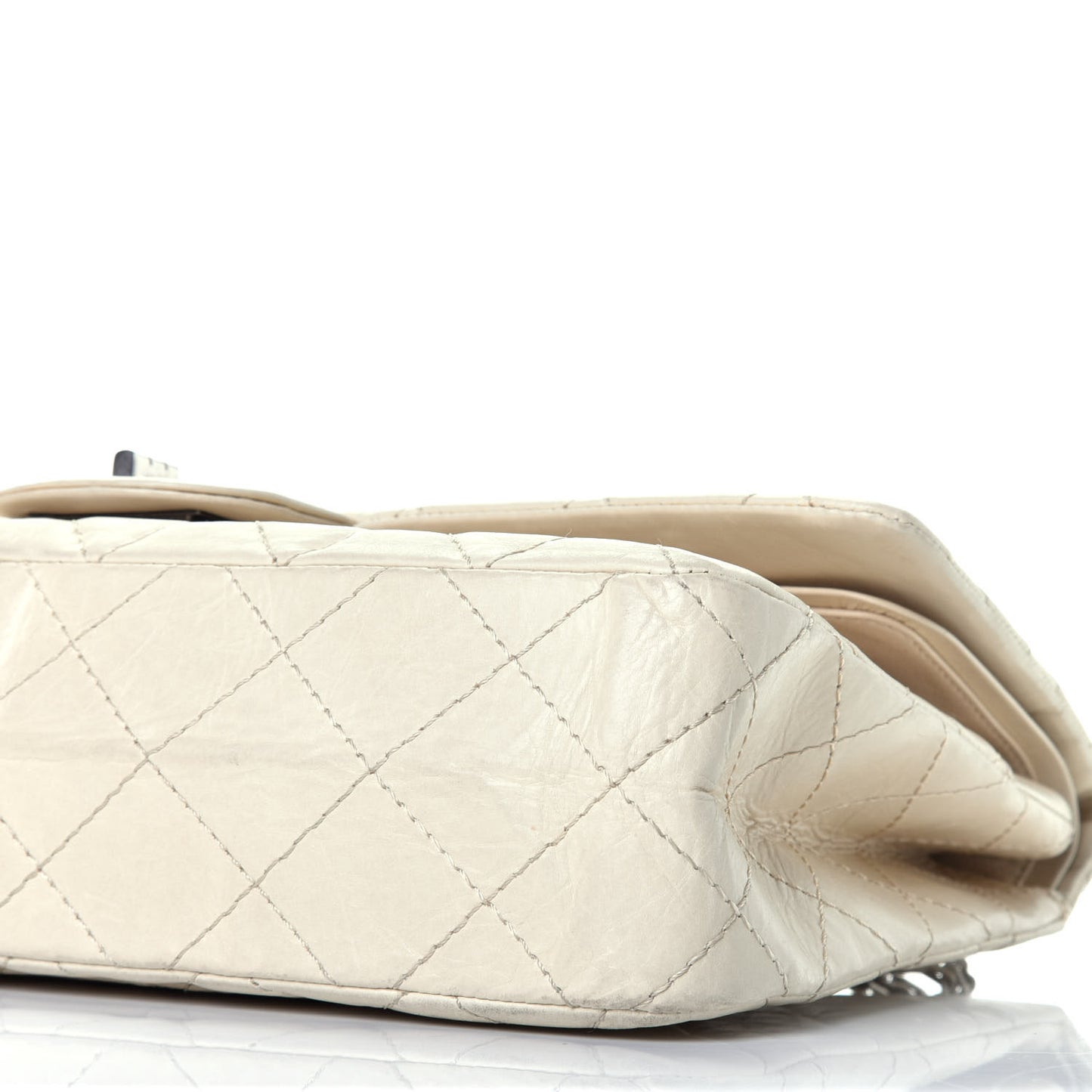 Aged Calfskin Quilted 2.55 Reissue 227 Flap Light Beige
