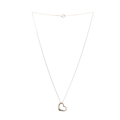 Tiffany 18K Yellow Gold 14mm Elsa Peretti Open Heart Pendant Necklace 3 of 7