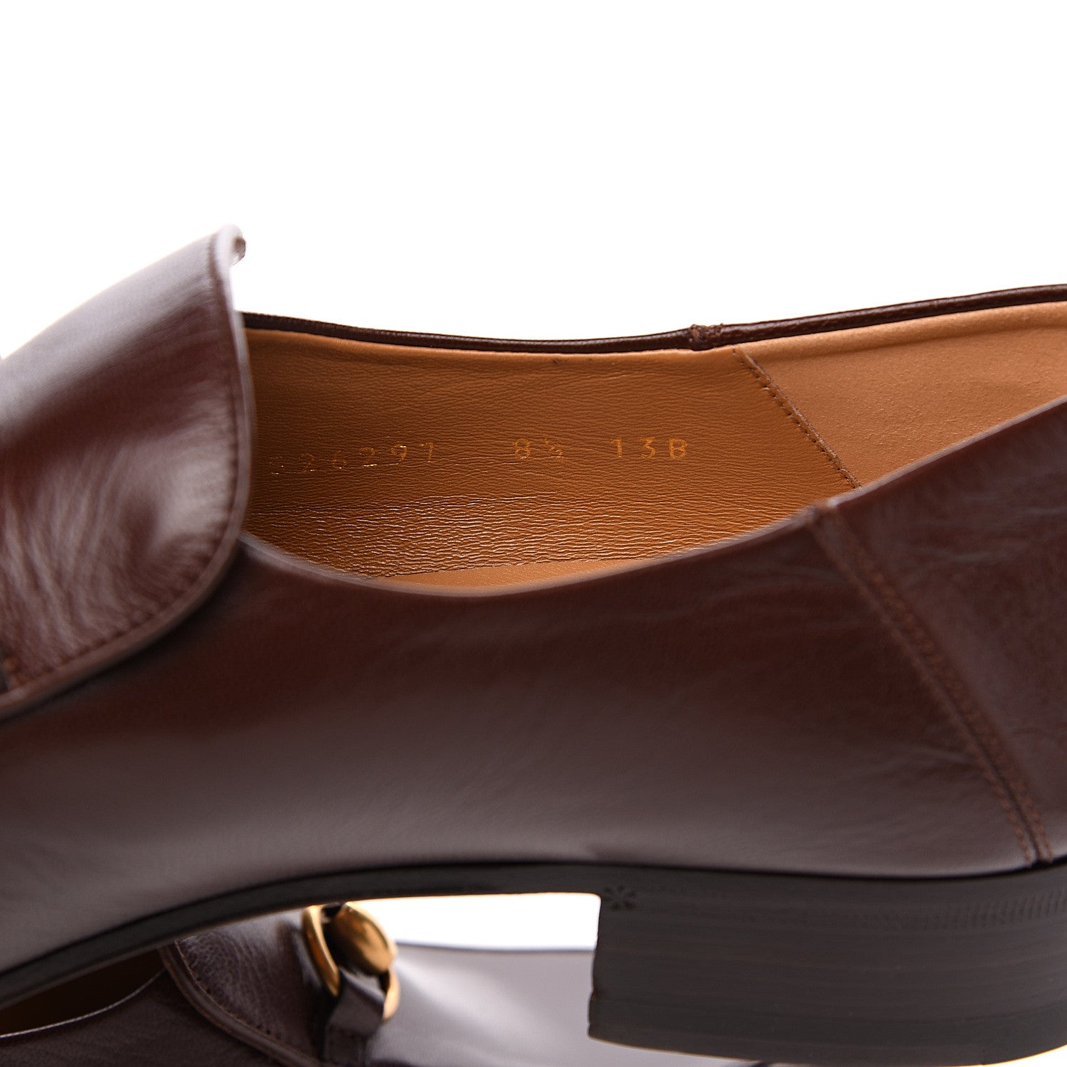 Gucci Goatskin Mens Horsebit Loafers 8.5 Brown 6 of 9