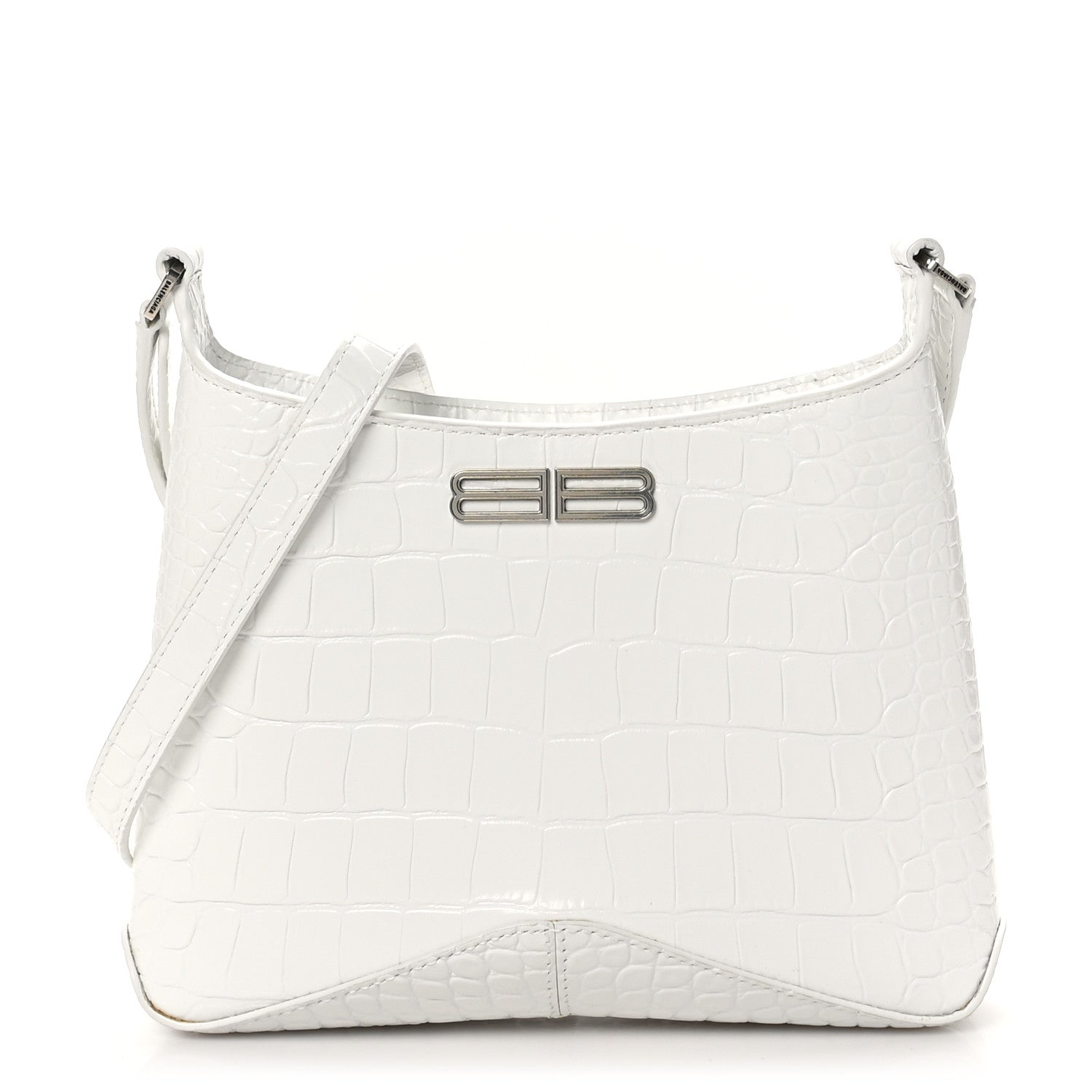 Balenciaga Shiny Super Supple Calfskin Crocodile Embossed Small XX Bag Optic White 1 of 10