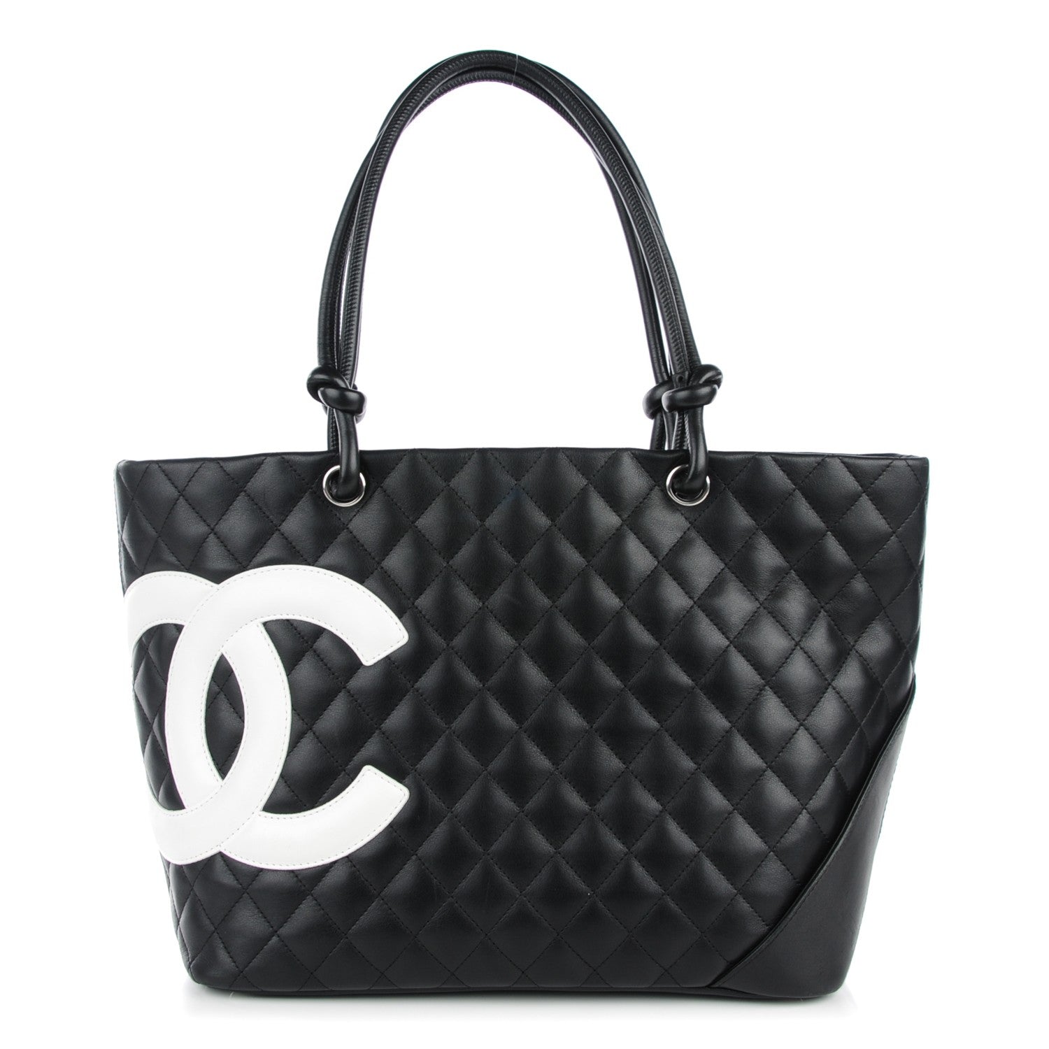 Chanel Calfskin Quilted Large Cambon Tote Black White 1 of 7