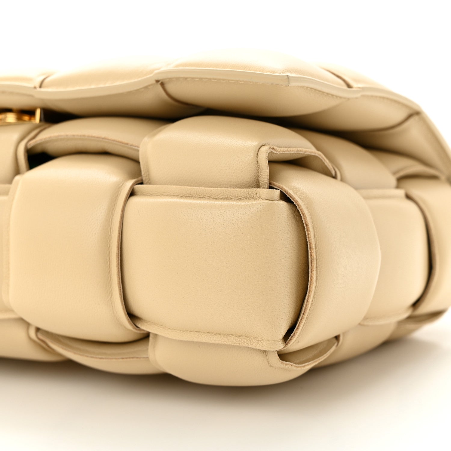 Bottega Veneta Lambskin Maxi Intreccio Padded Chain Cassette Crossbody Bag Porridge 9 of 9