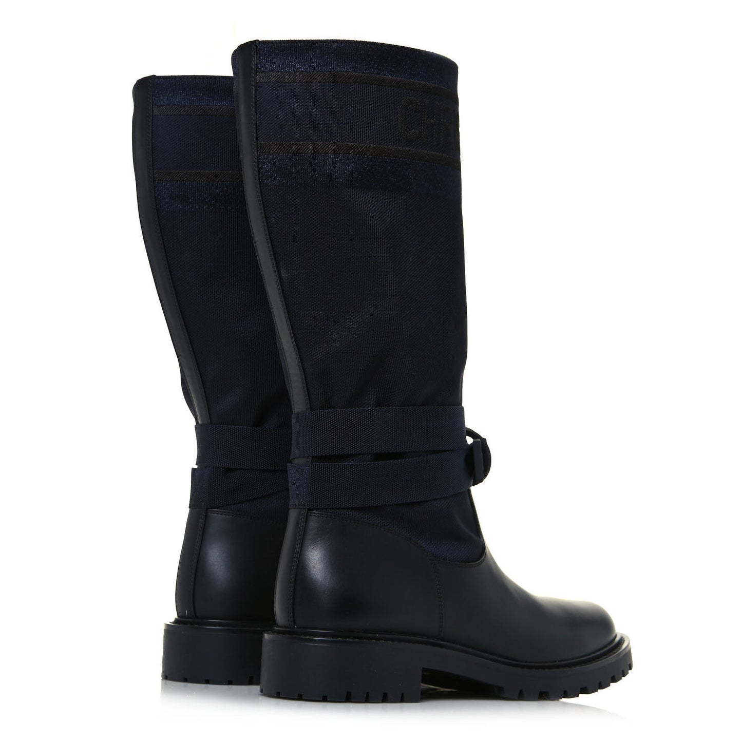 Technical Fabric Calfskin D-Major Boots 38.5 Black Blue
