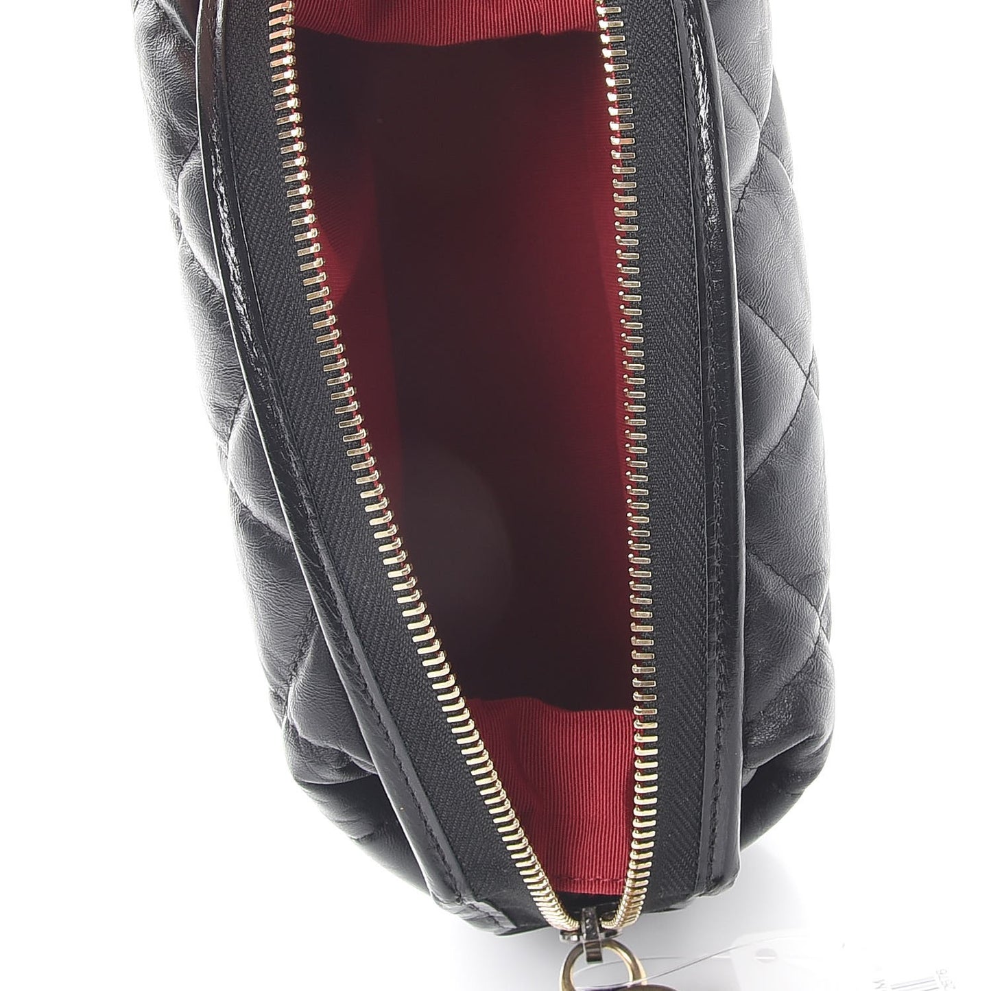 Aged Calfskin Quilted Gabrielle Classic Pouch Black
