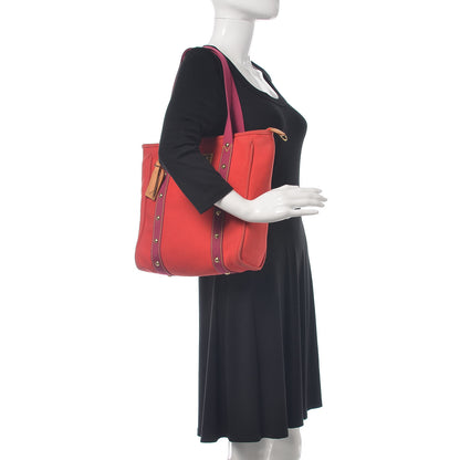Louis Vuitton Toile Antigua Cabas MM Red 2 of 14