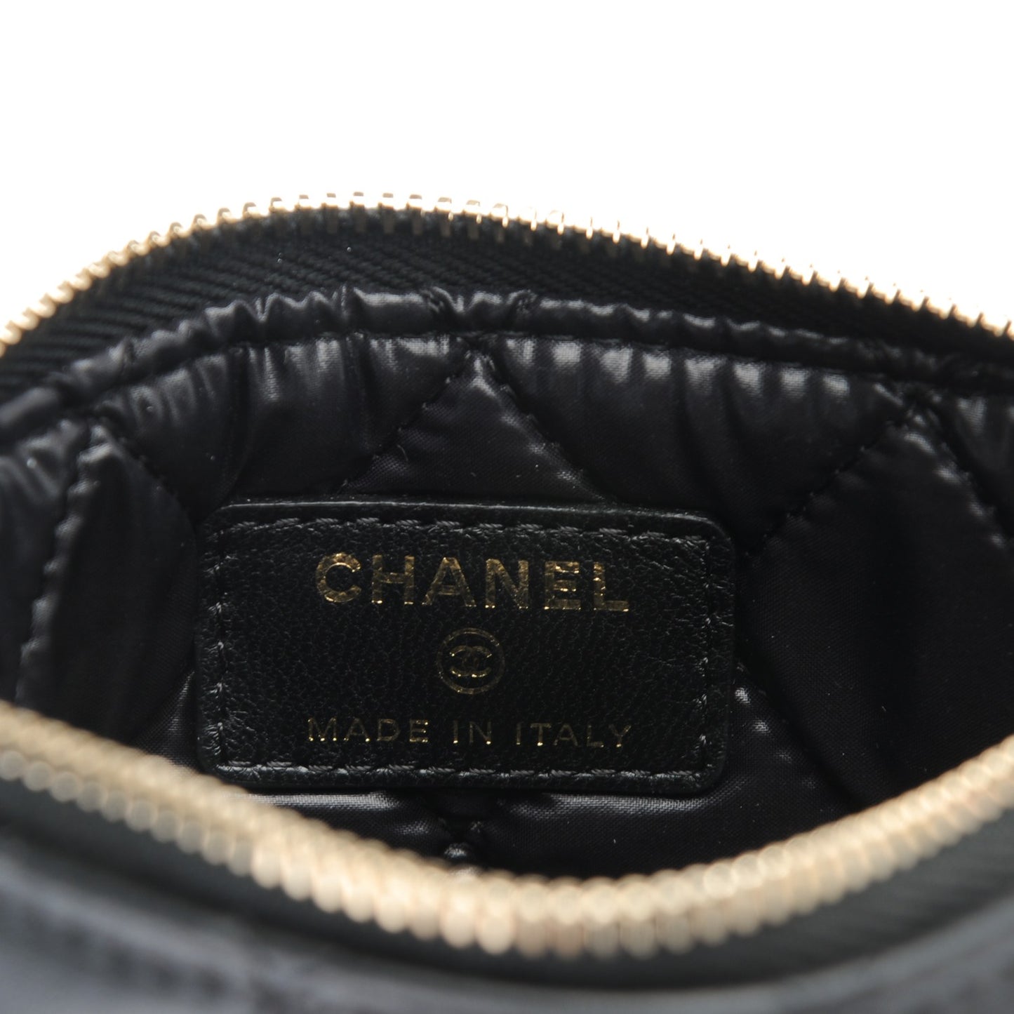 Lambskin Quilted Casino Coin Purse Black