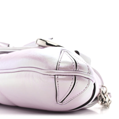 Gucci Iridescent Nappa Vertical Matelasse Medium Maxi Horsebit Chain Shoulder Bag Escape Pink 10 of 10