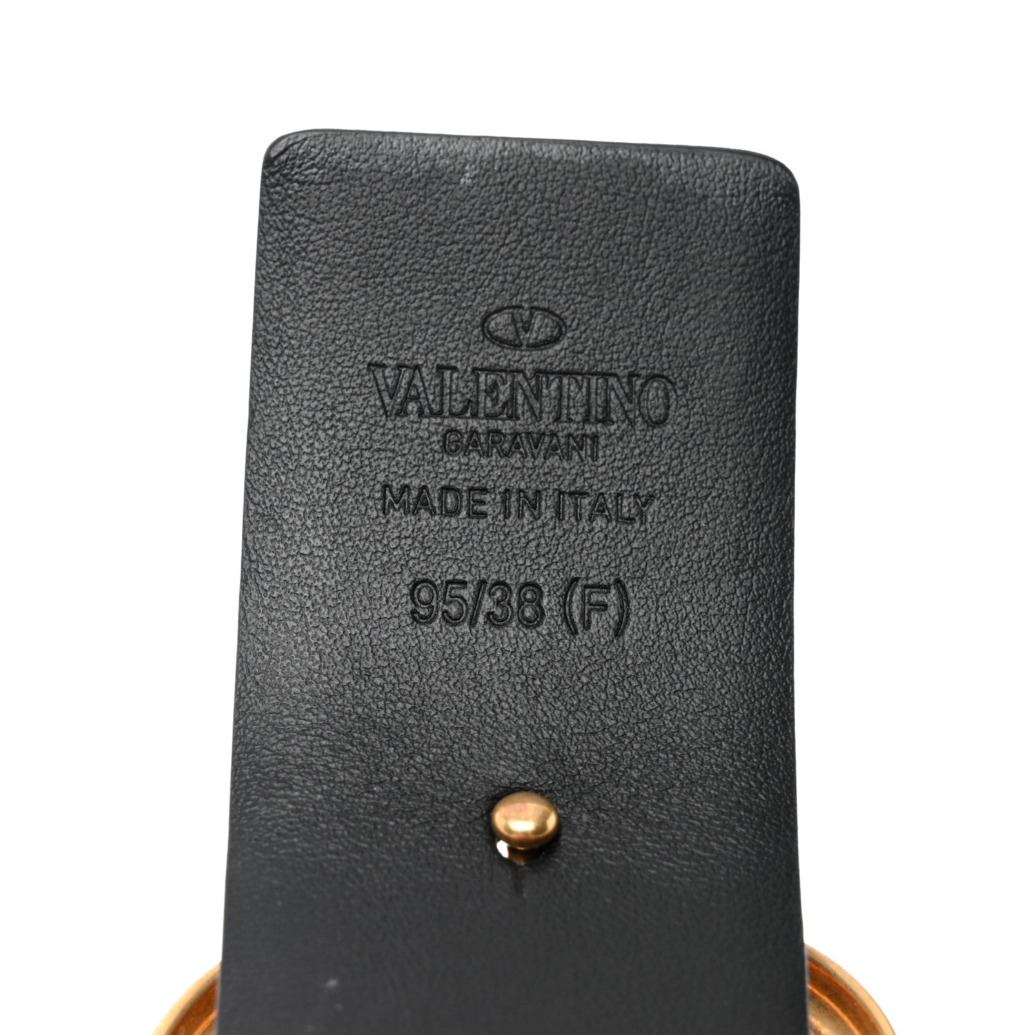 Valentino Garavani Glossy Calfskin VLogo Belt 95 38 Black 6 of 6