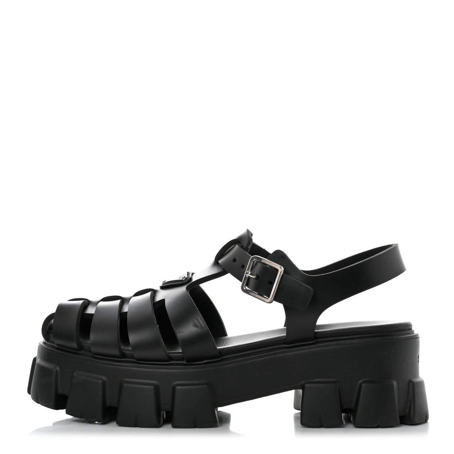 Foam Rubber Triangle Logo Monolith 55mm Cage Sandals 40 Black
