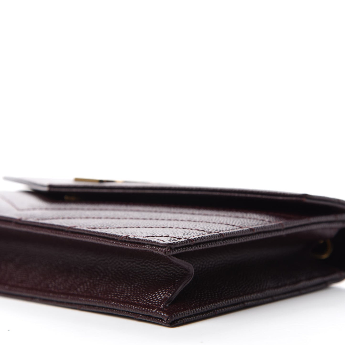Grain De Poudre Matelasse Chevron Monogram Envelope Chain Wallet Amaranto