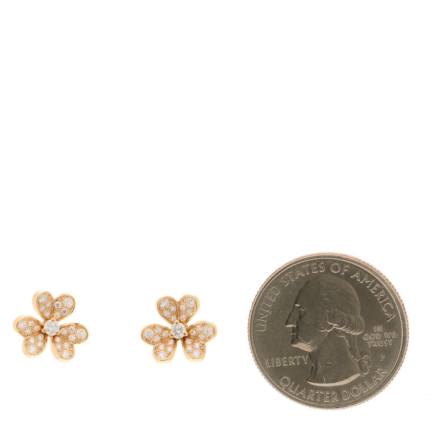 18K Rose Gold Diamond Mini Frivole Pave Earrings