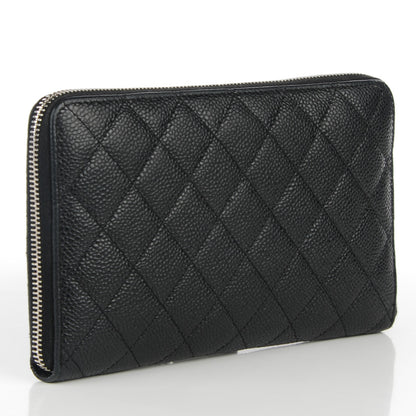 Chanel Caviar Quilted Large Zip Around Organizer Wallet Black 3 of 8