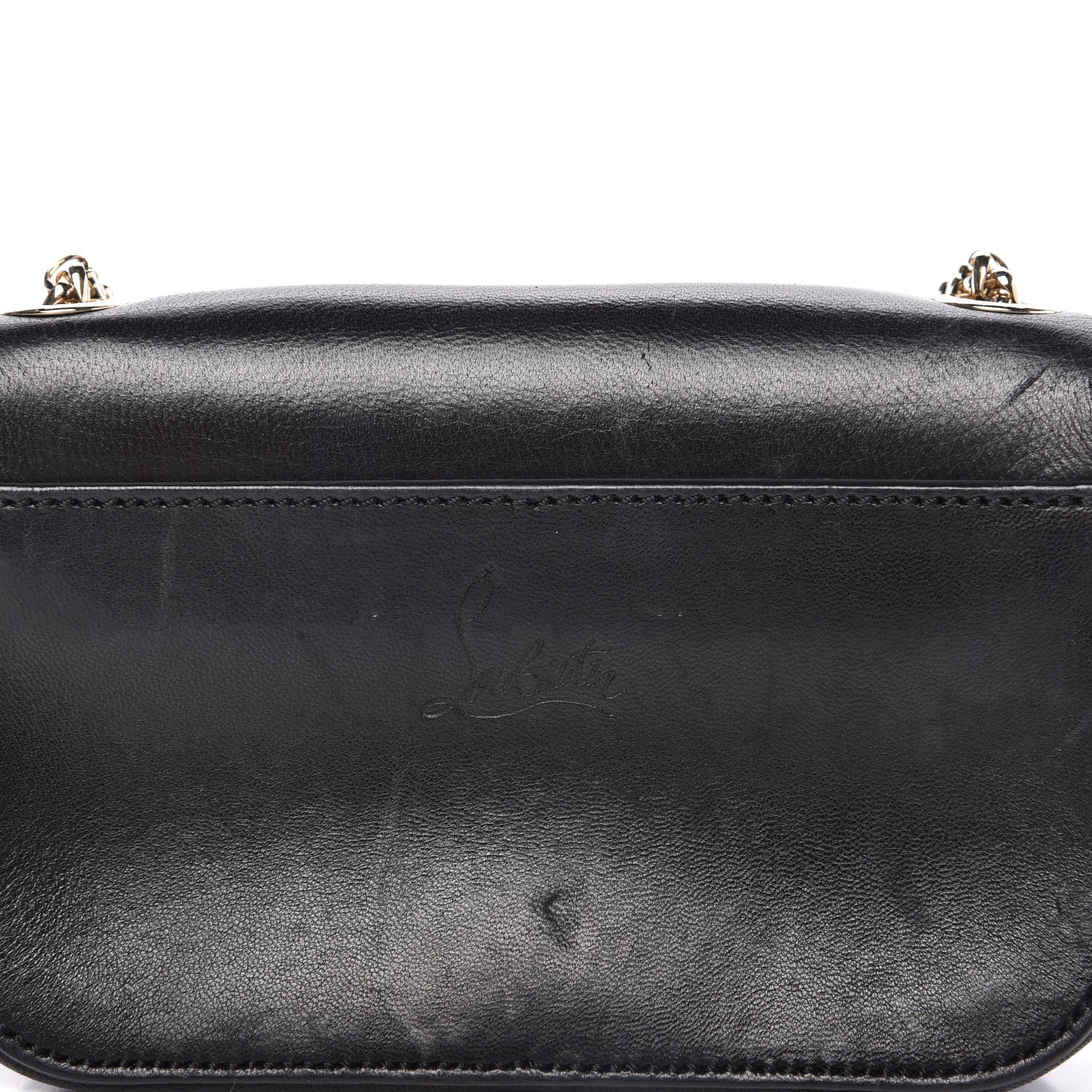 Christian Louboutin Calfskin Heart Sweety Charity Crossbody Bag Black Red 10 of 10