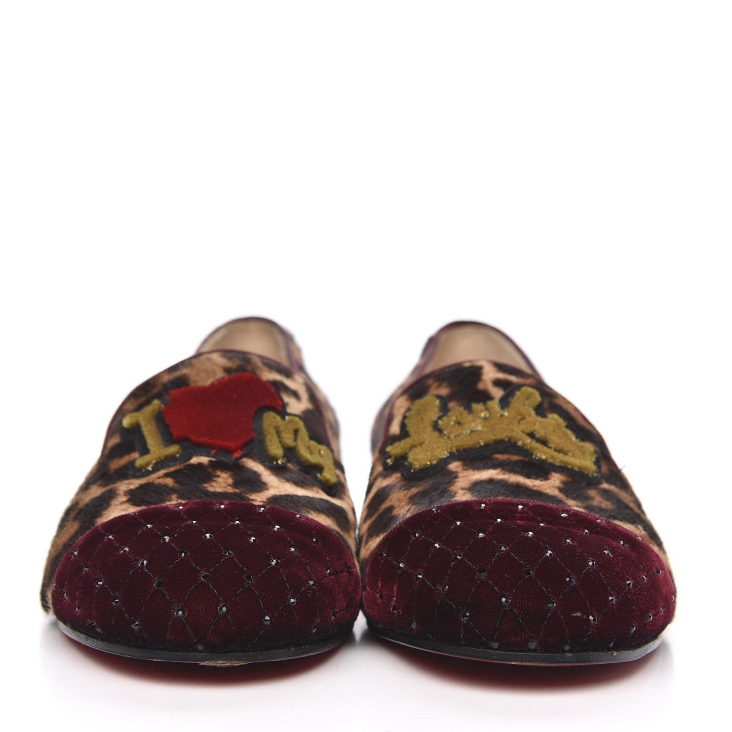 Leopard Print Cap Toe I Love My Loubies Loafers 38 Rouge Imperial
