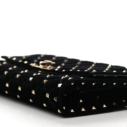 Valentino Garavani Velvet Rockstud Spike Wallet on Chain Black 9 of 9