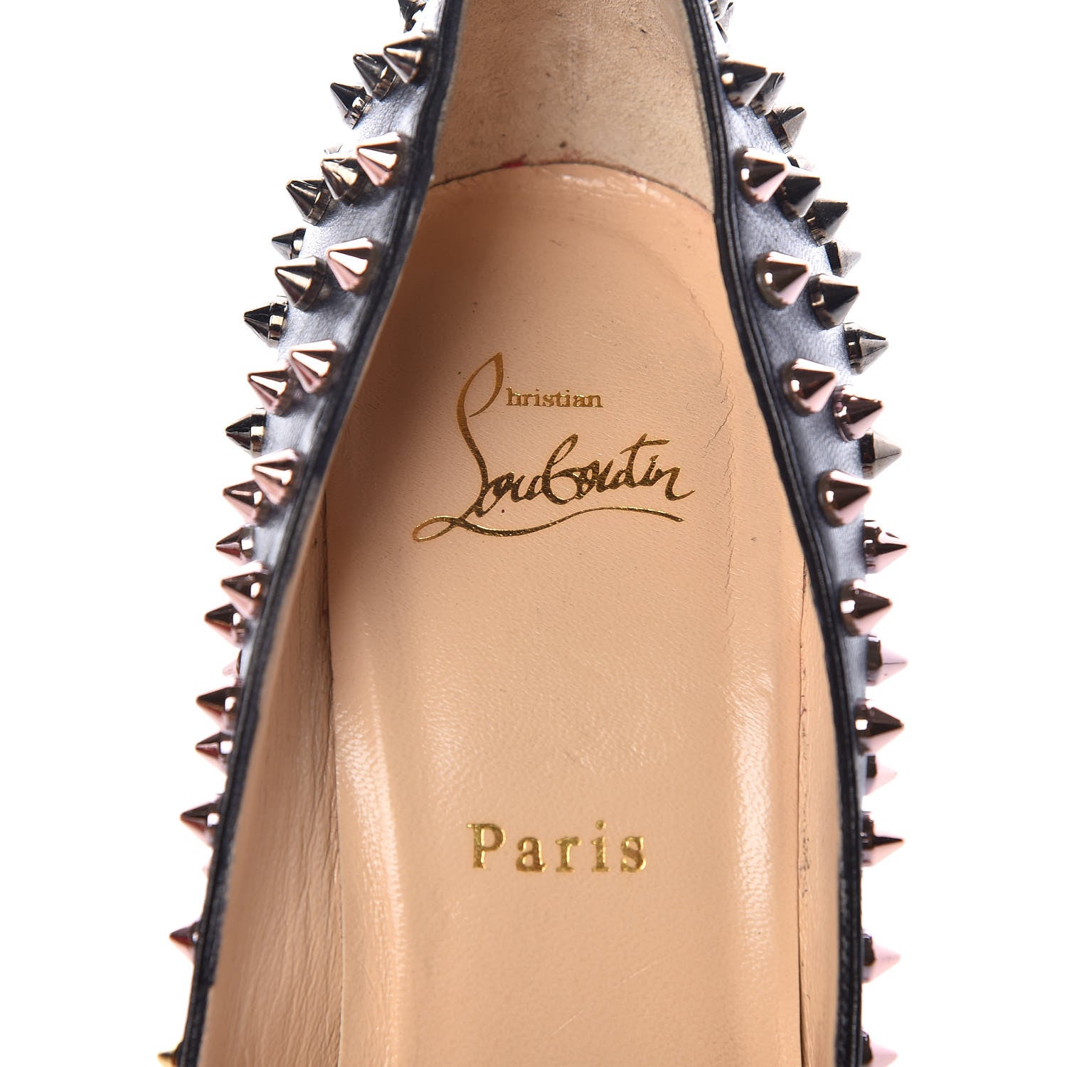 Christian Louboutin Nappa Follies Spikes 100 Pumps 39.5 Black 8 of 10