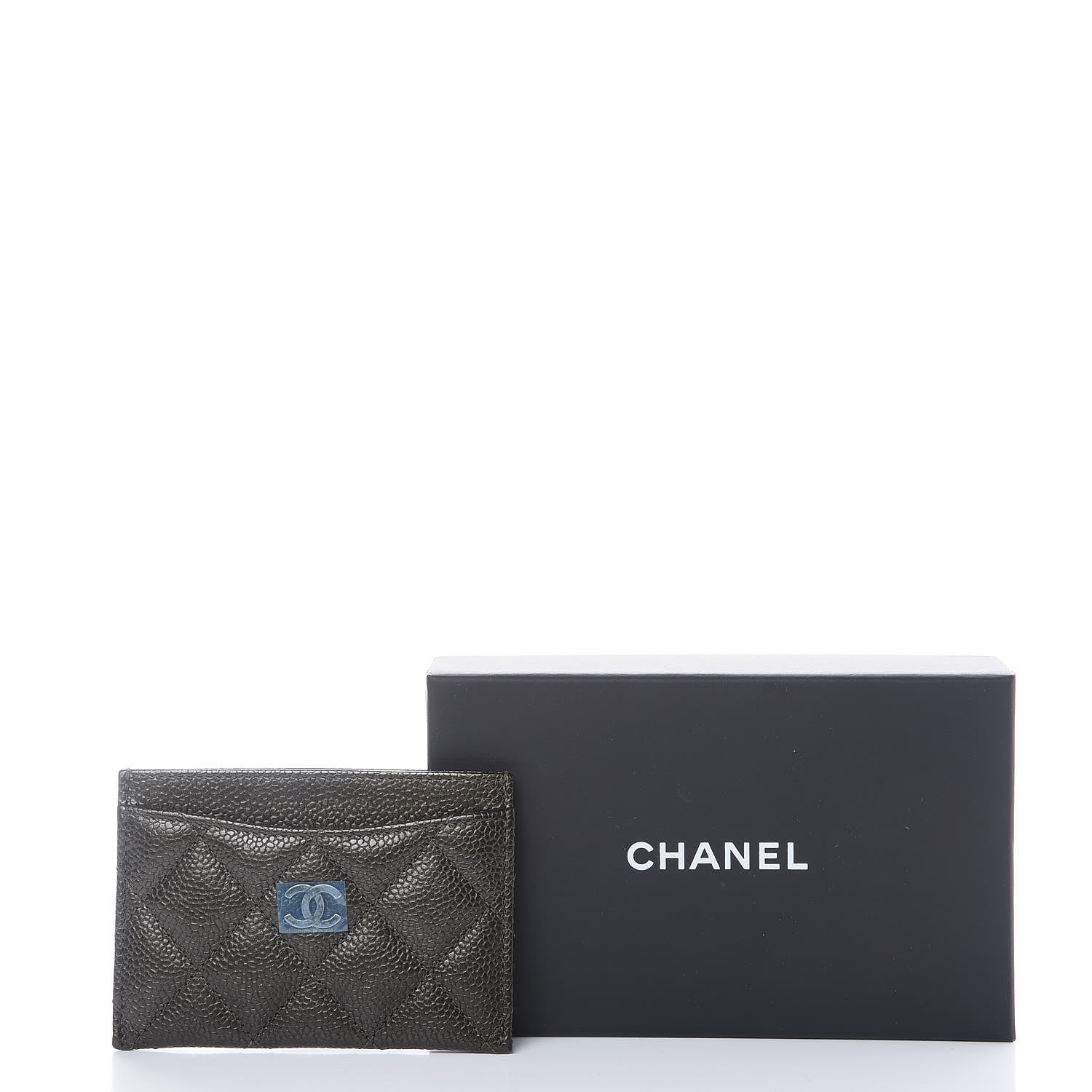 Chanel Caviar Quilted Card Holder Dark Charcoal 10 of 10