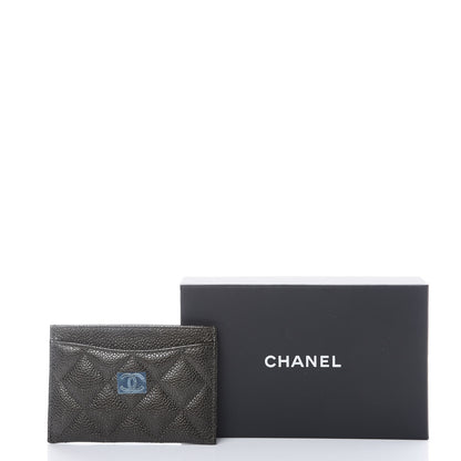 Chanel Caviar Quilted Card Holder Dark Charcoal 10 of 10