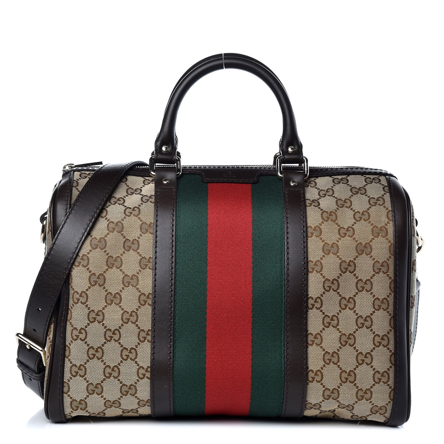 Monogram Vintage Web Medium Boston Dark Brown