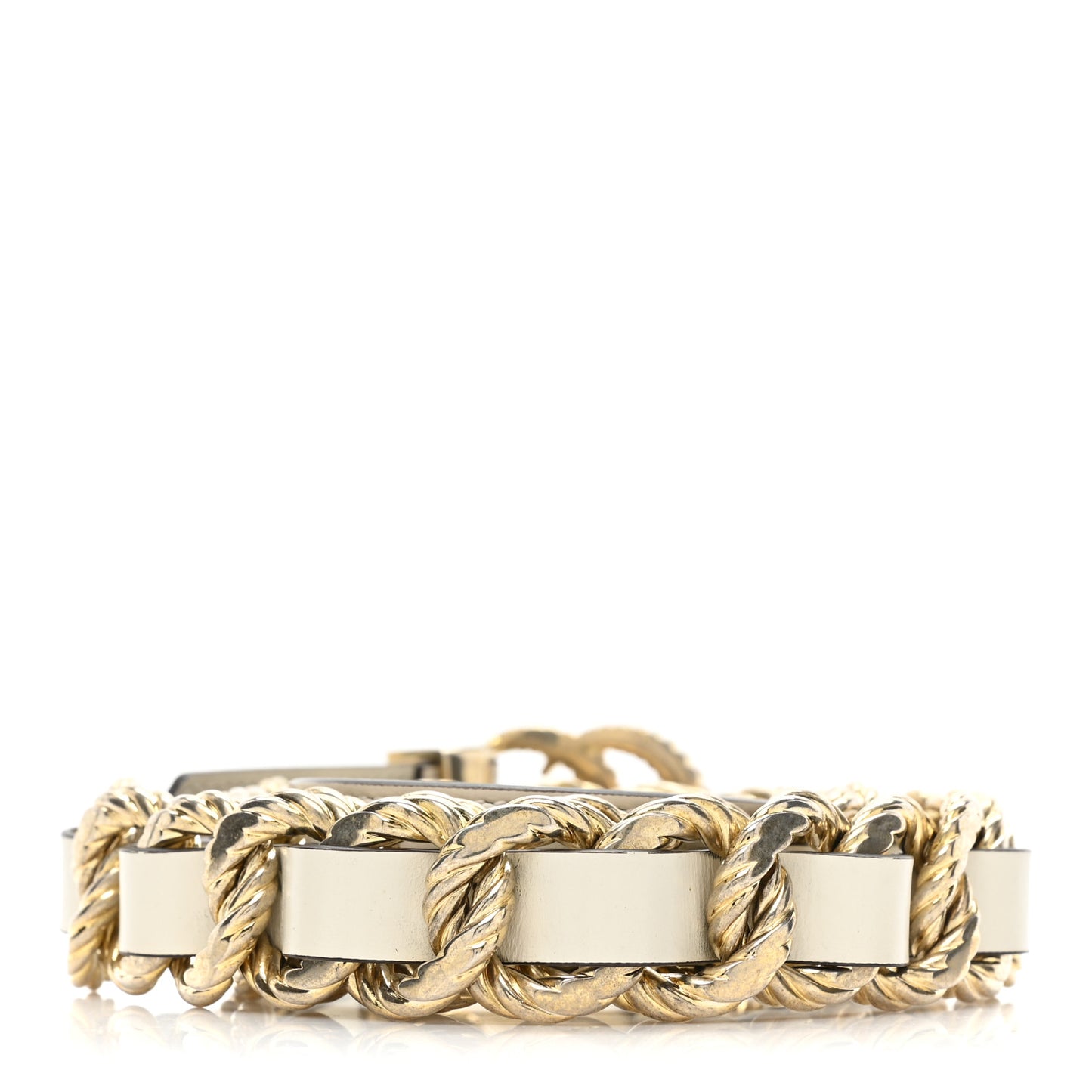 Calfskin Torchon Double G Chain 25mm Belt 85 34 Mystic White