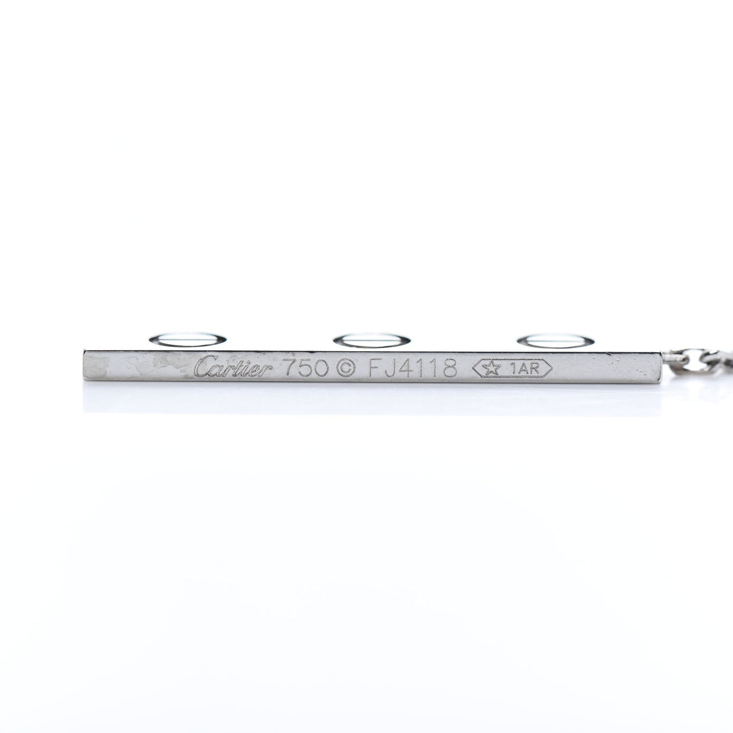 18K White Gold LOVE Lariat Necklace