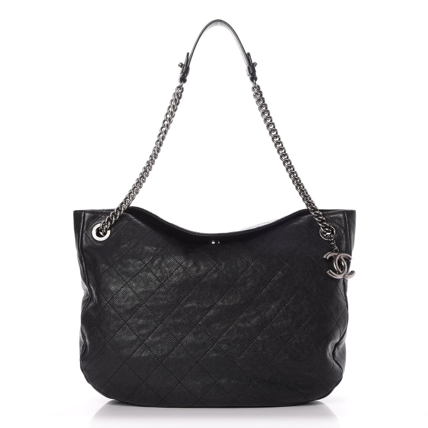 Caviar Quilted Simply CC Hobo Black