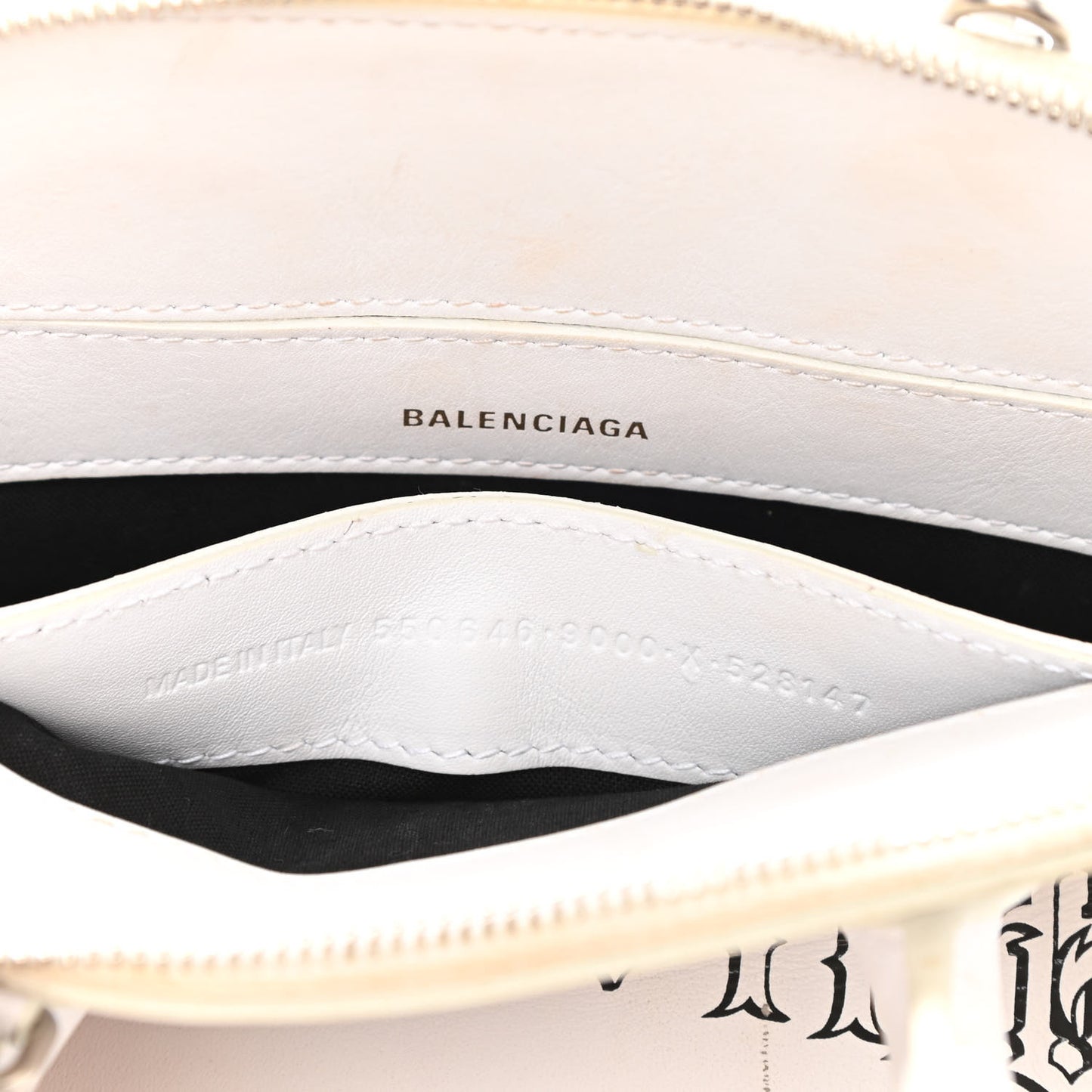 Calfskin Gothic Logo XXS Ville Top Handle Bag White