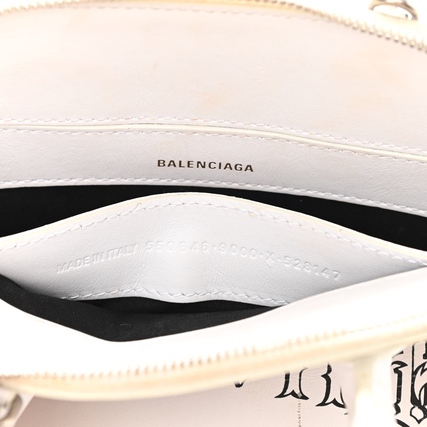 Balenciaga Calfskin Gothic Logo XXS Ville Top Handle Bag White 7 of 13