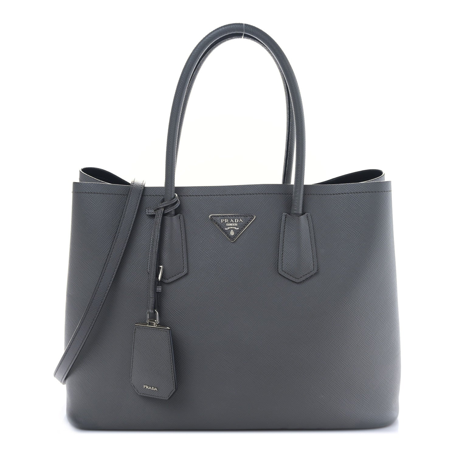 Prada Saffiano Cuir Large Double Bag Marmo 1 of 8