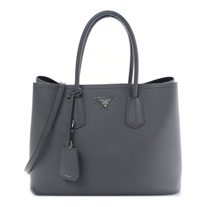 Prada Saffiano Cuir Large Double Bag Marmo 1 of 8