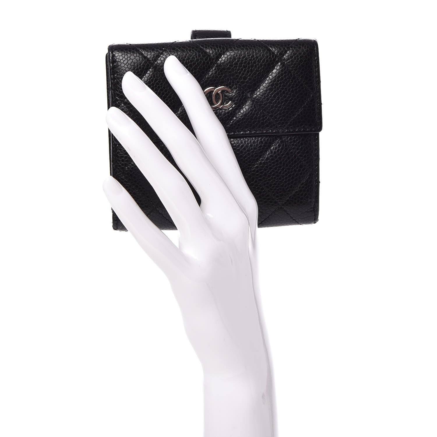 Chanel Caviar Quilted Compact French Flap Wallet Black 2 of 10