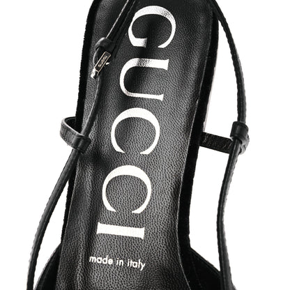 Gucci Velvet GG Monogram Slingback Ballet Flats 37.5 Black 9 of 11