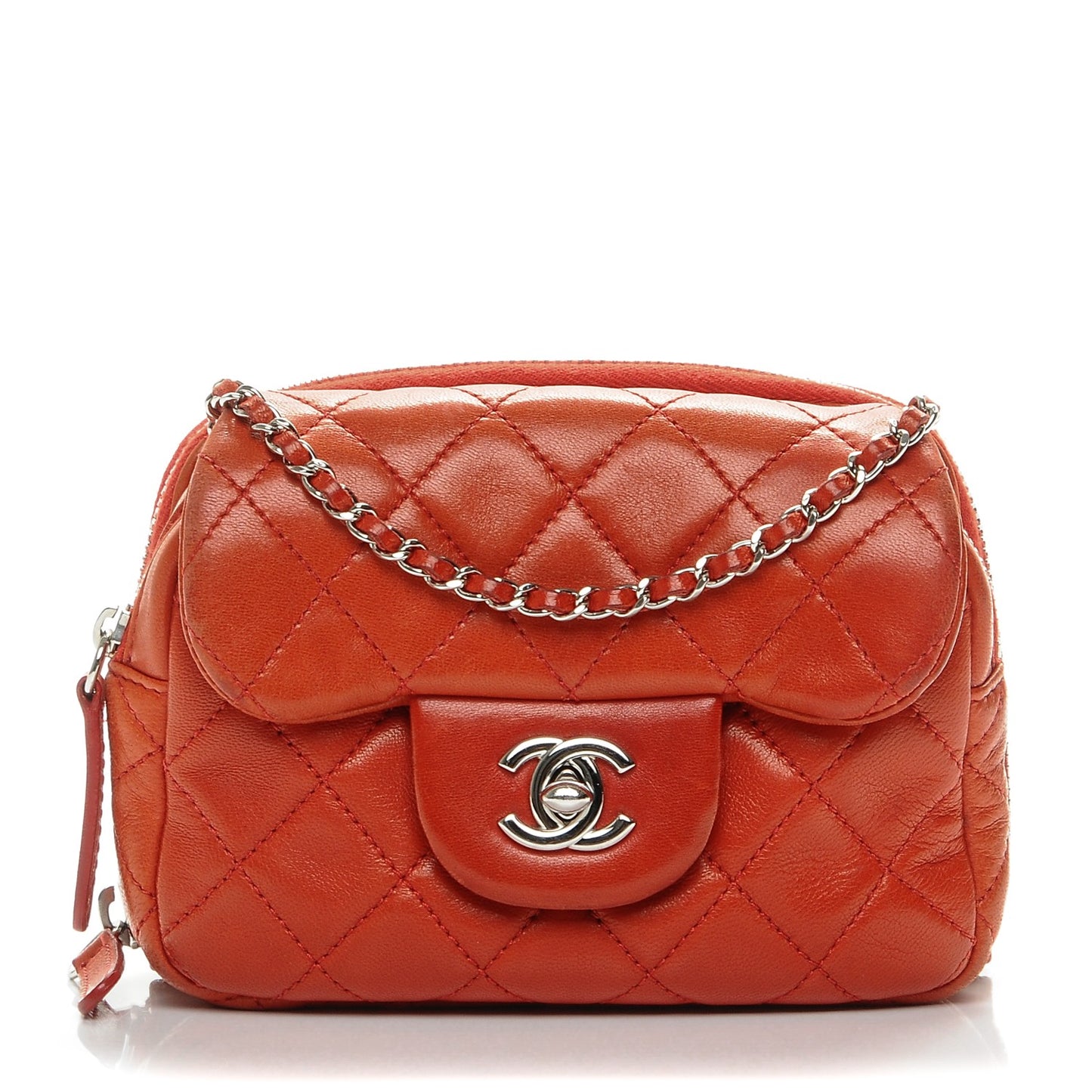 Lambskin Quilted New Mini Flap Red
