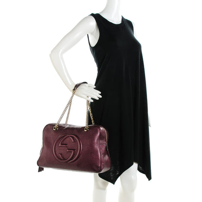 Gucci Metallic Cellarius Calfskin Medium Soho Bowler Classic Burgundy 2 of 7