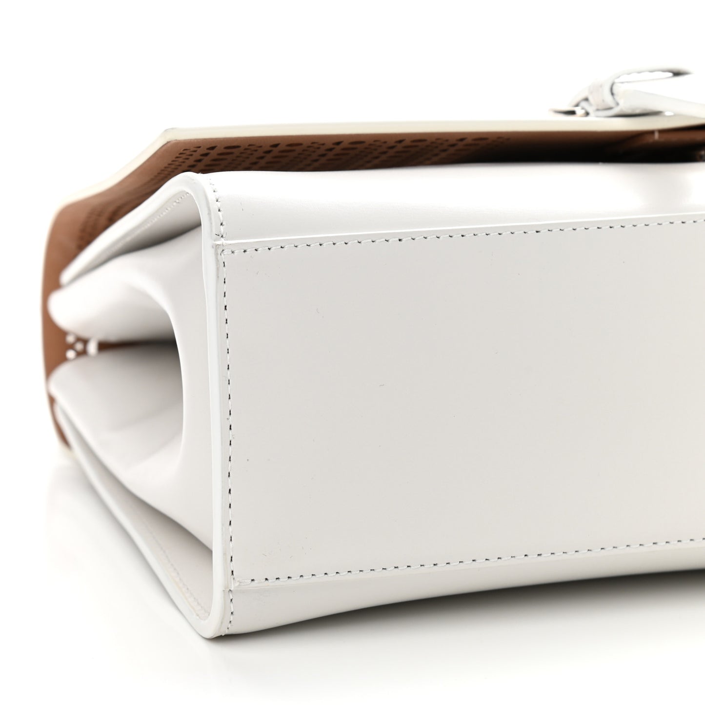 Calfskin Laser Cut Bellechasse 29 Top Handle Bag White