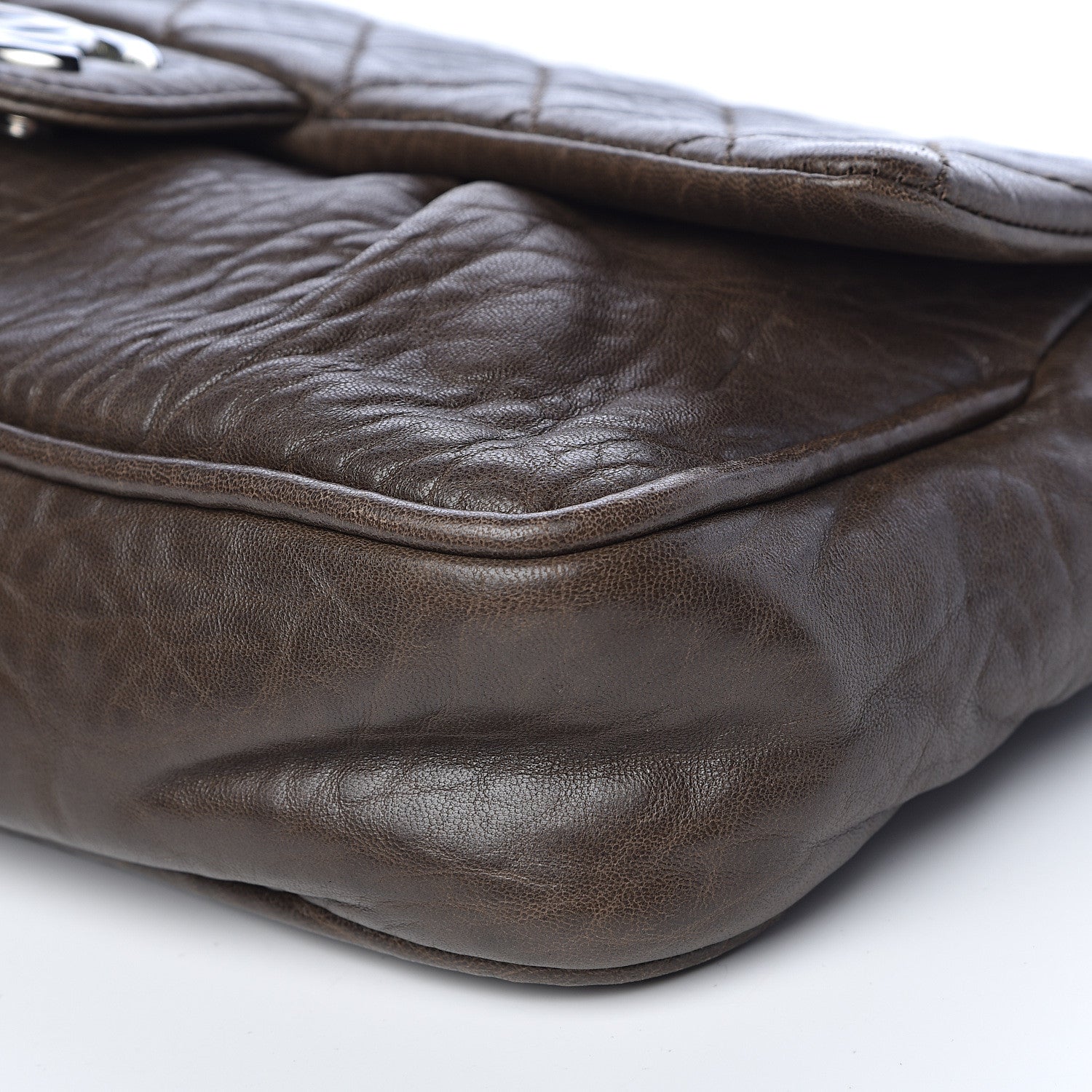 Chanel Distressed Lambskin Lady Braid Flap Brown 9 of 11