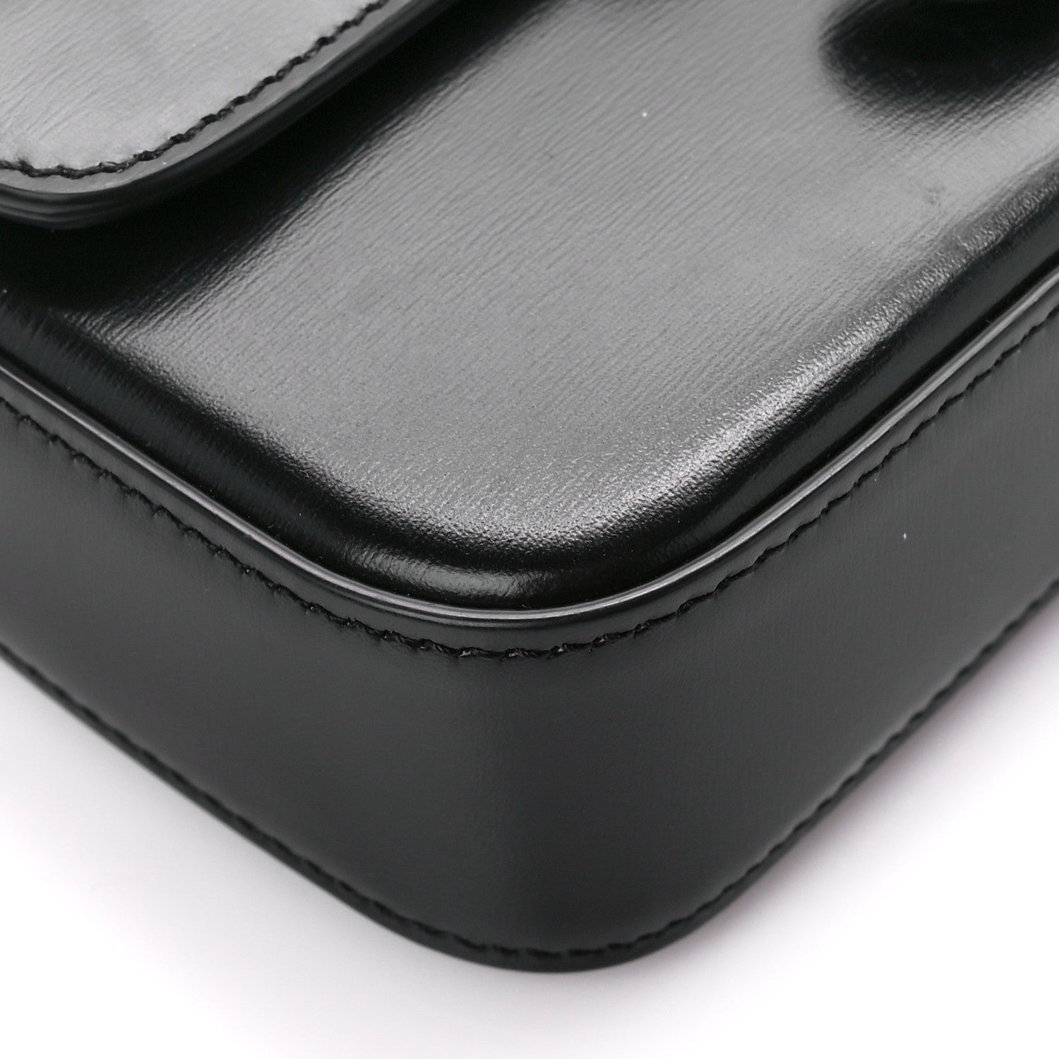 Celine Shiny Calfskin Cuir Triomphe Chain Shoulder Bag Black 9 of 11