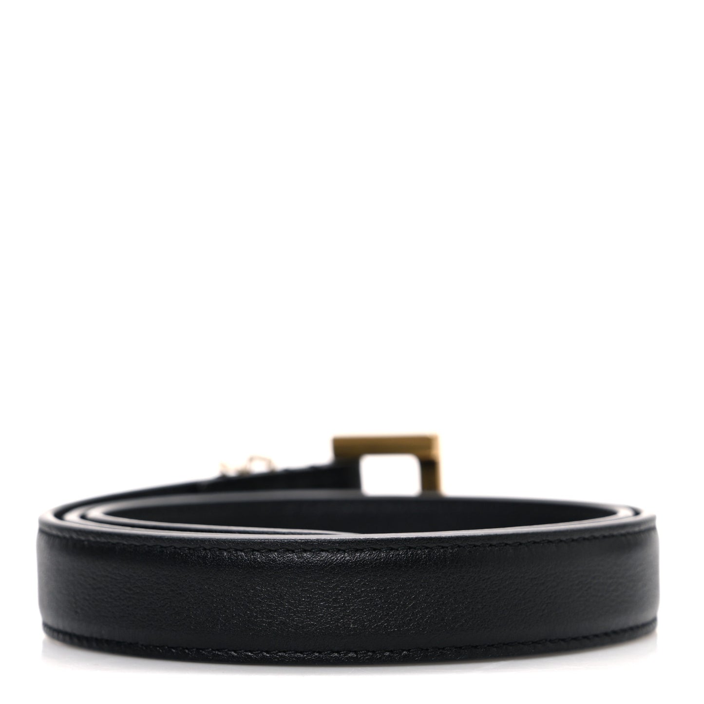 Smooth Calfskin Monogram Narrow Square Buckle Belt 65 26 Black
