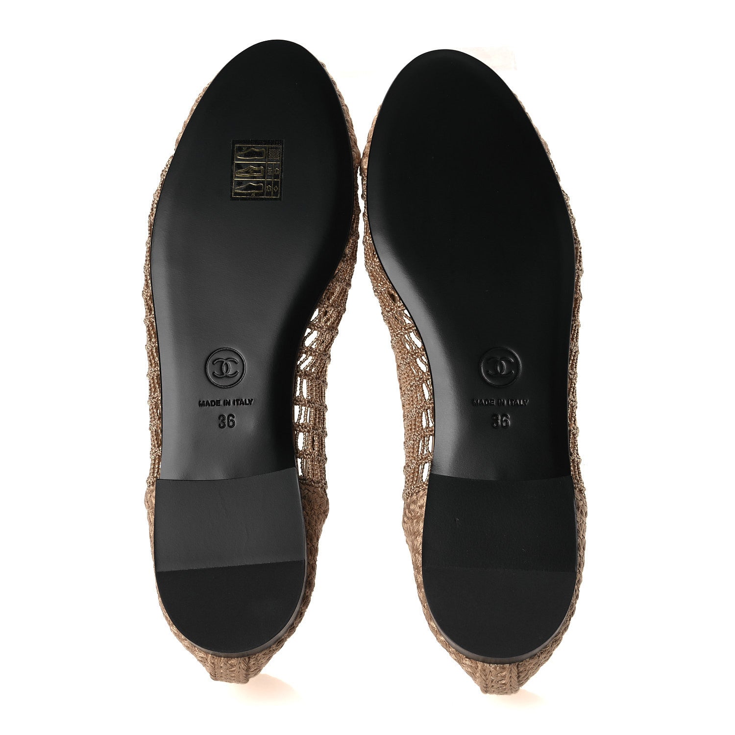 Chanel Raffia Cap Toe Ballerina Flats 36 Beige 7 of 11