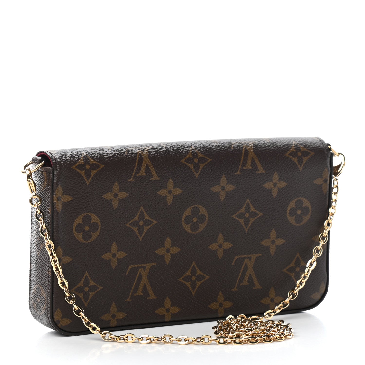 Louis Vuitton Monogram Pochette Felicie Chain Wallet Fuchsia 4 of 10