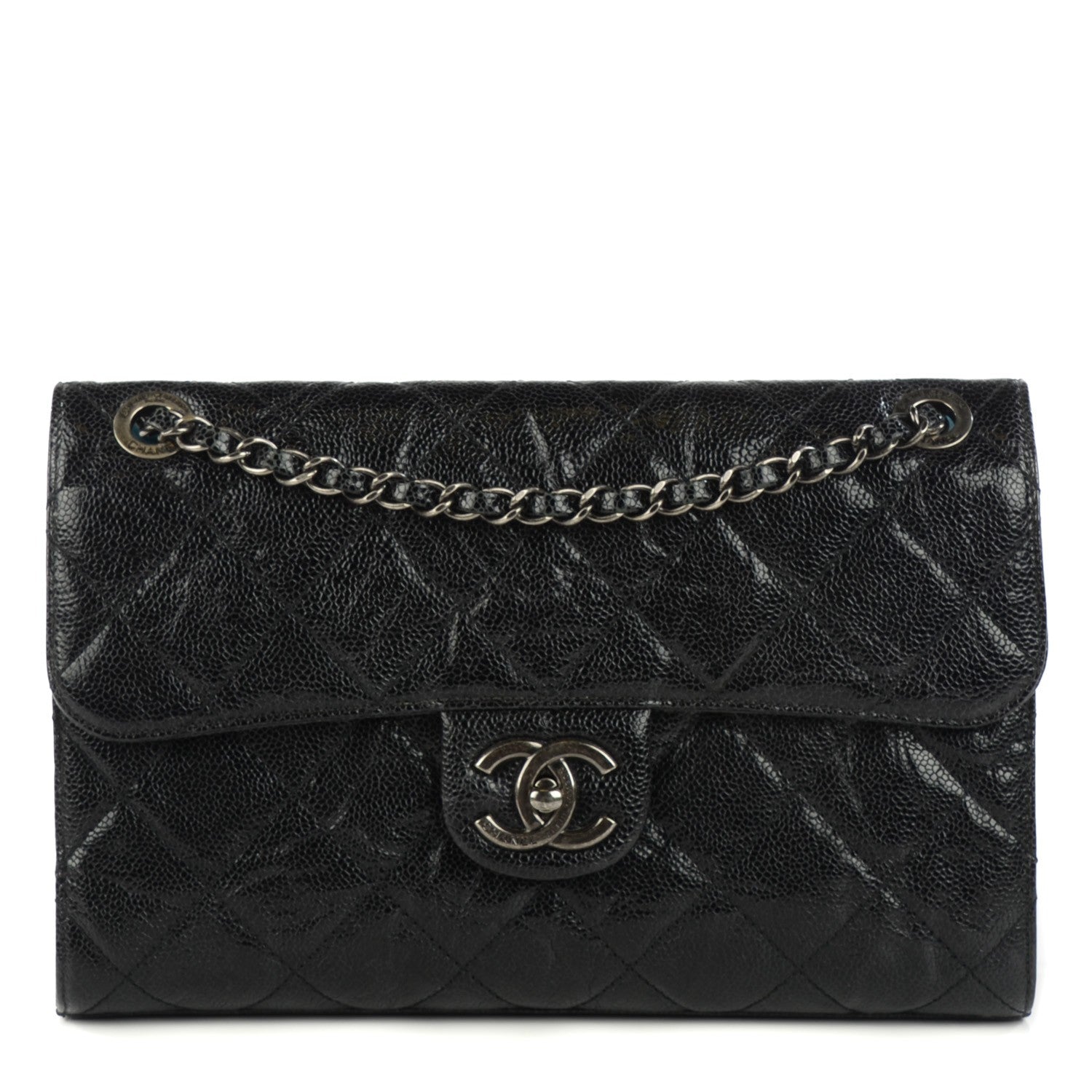 Chanel Crumpled Grained Calfskin Medium CC Crave Flap Black 1 of 9