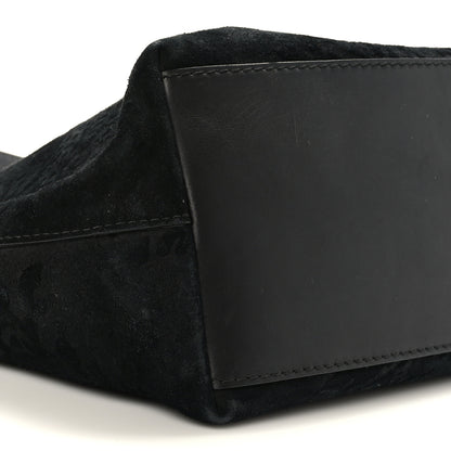 Gucci Nubuck Brocade Medium Soft Stirrup Tote Black 8 of 9