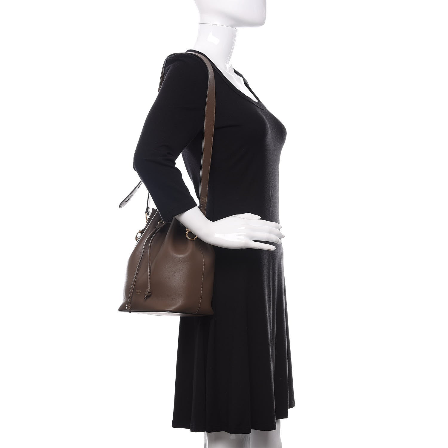 Fendi Vitello Grace Matte F is Fendi Grande Mon Tresor Bucket Bag Tortora 2 of 9